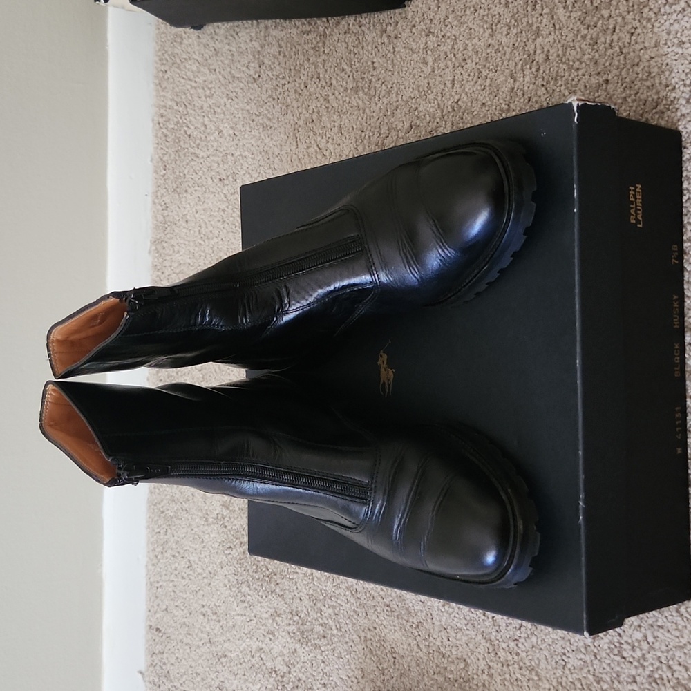 Ralph Lauren Black Slip-On Boot